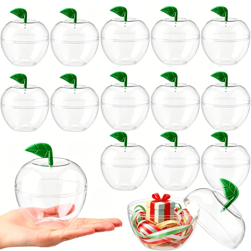 Event Party Box - 30Pcs Clear Apple Shaped Plastic Boxes,