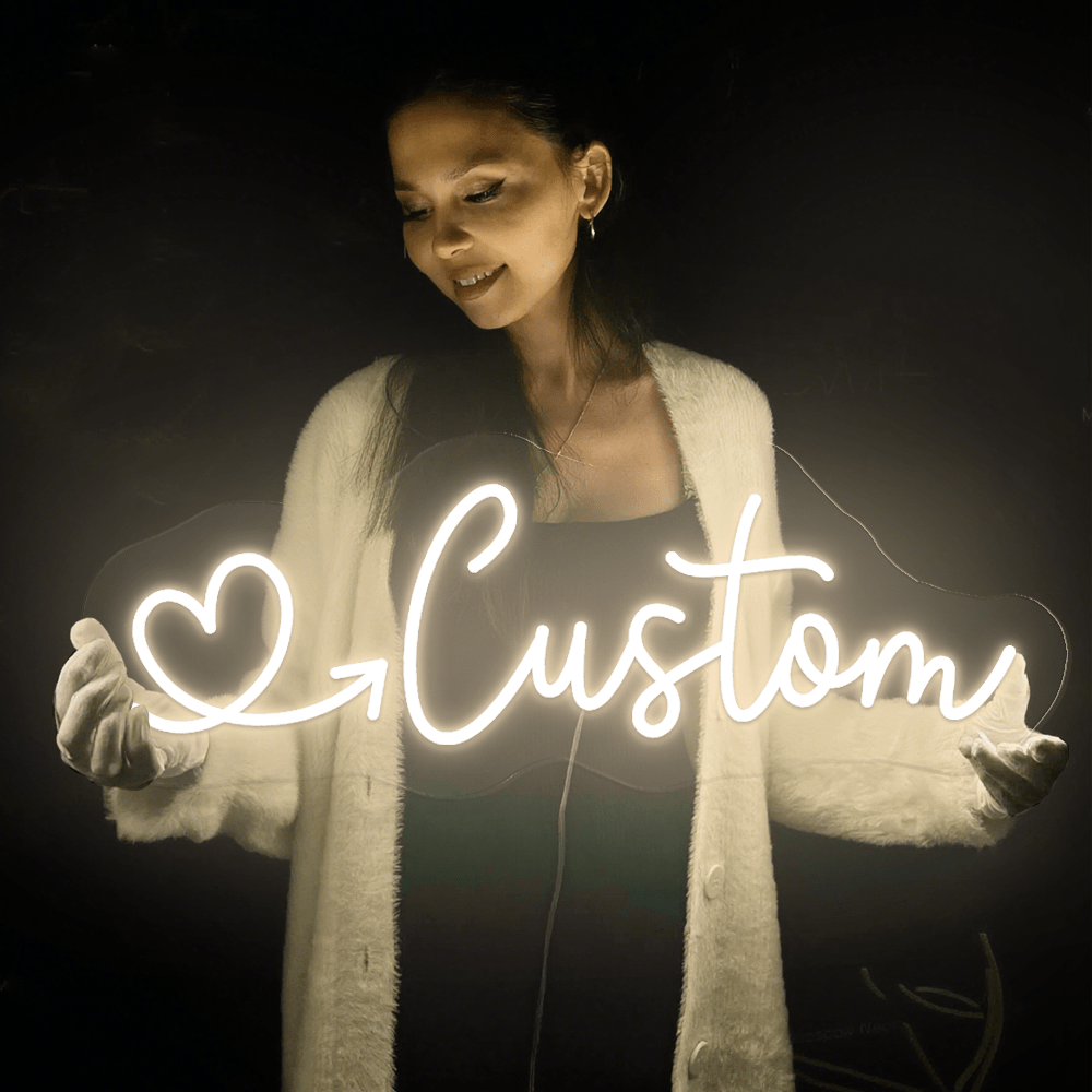 Neon Sign Party - Custom Neon Sign with Text&Heart, Door/Wall