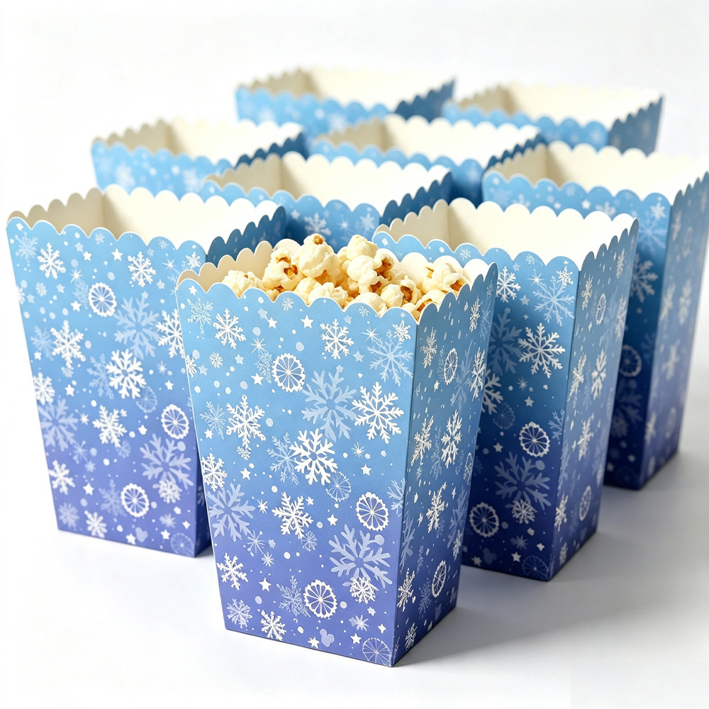 10-50pcs Snowflake Popcorn Box - đánh giá và giá Event Party Box