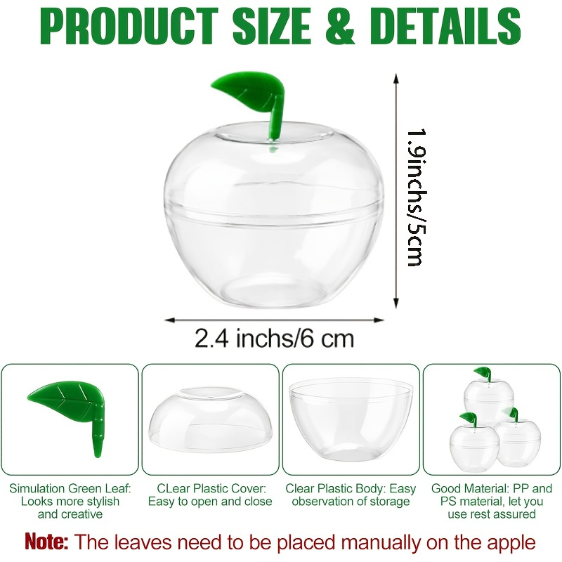 30Pcs Clear Apple Shaped Plast - đánh giá và giá Event Party Box