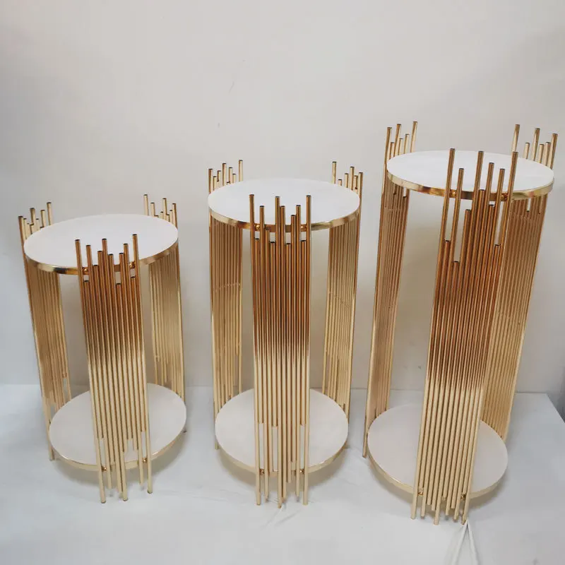 Gold Round Metal Plinths Weddi - đánh giá và giá Dessert Table Backdrop