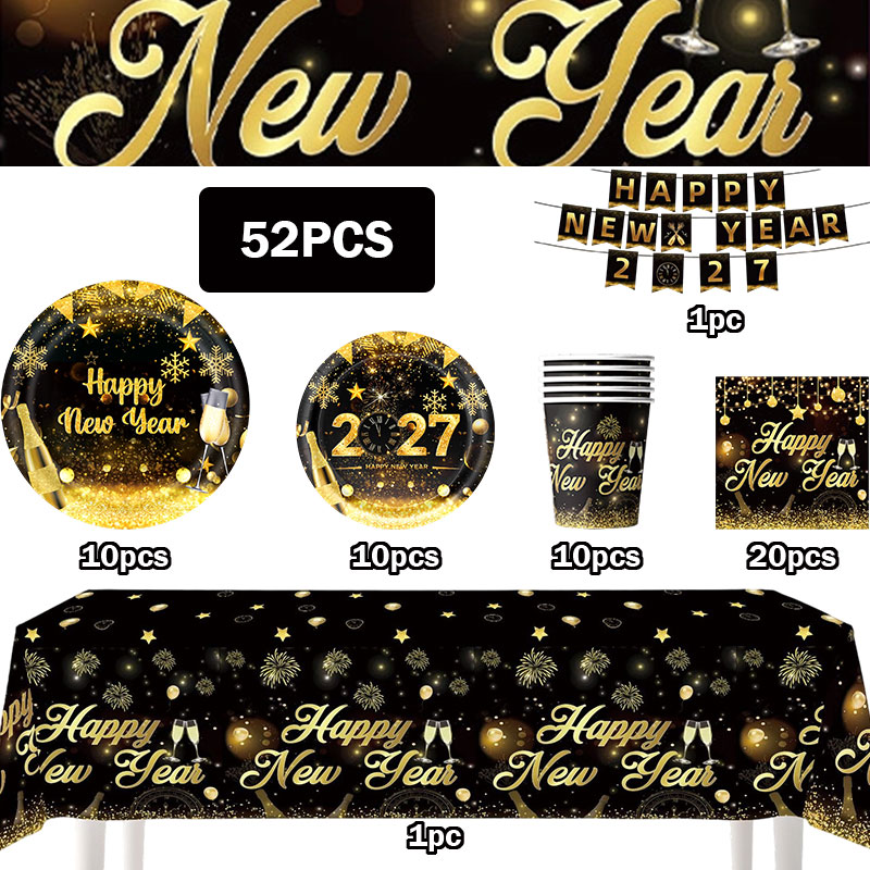 2027 Happy New Year Party Deco - đánh giá và giá Party Banner Gold