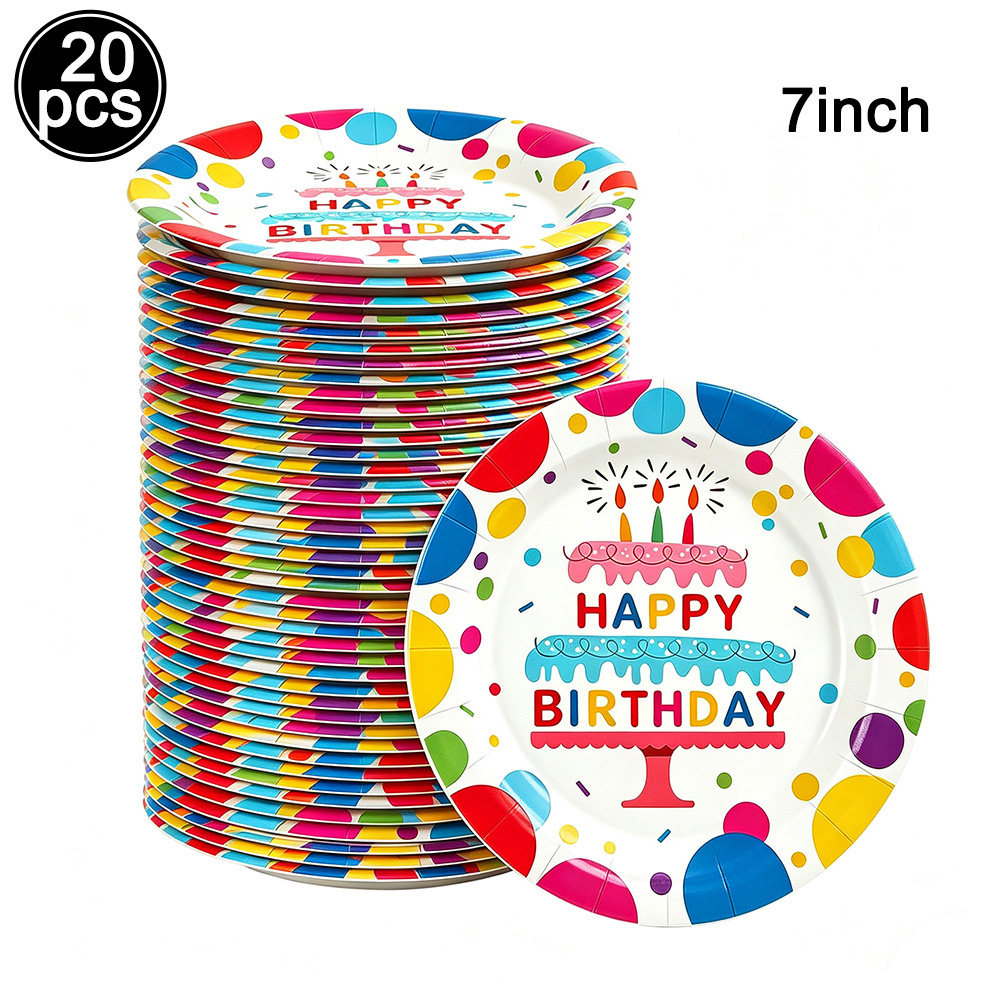 Colorful Polka Dot Happy Birth - đánh giá và giá Paper Straw Color