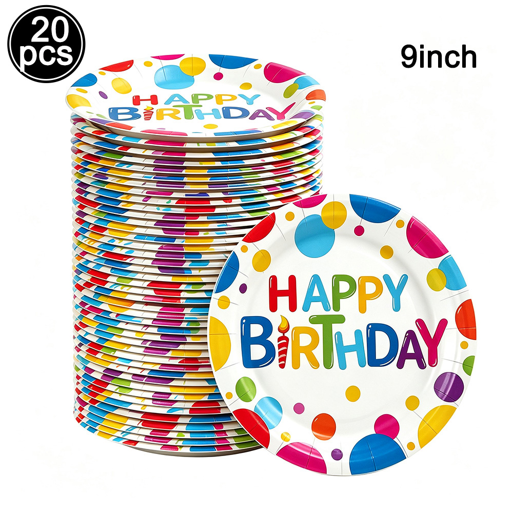 Colorful Polka Dot Happy Birth - đánh giá và giá Paper Straw Color