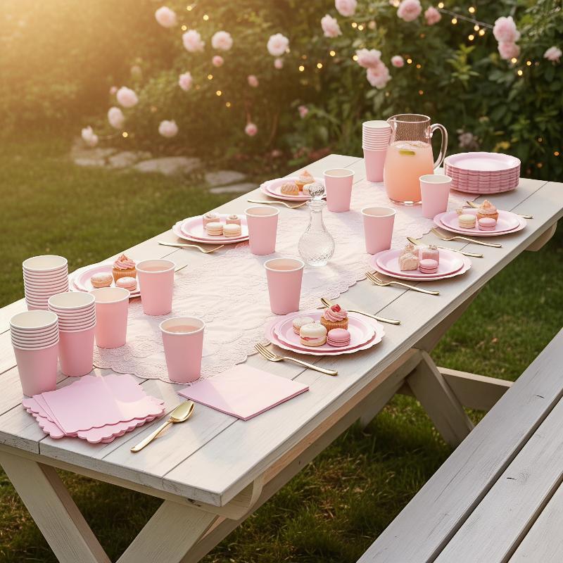 10/50PCS Elegant Pink Scallope - đánh giá và giá Paper Straw Color