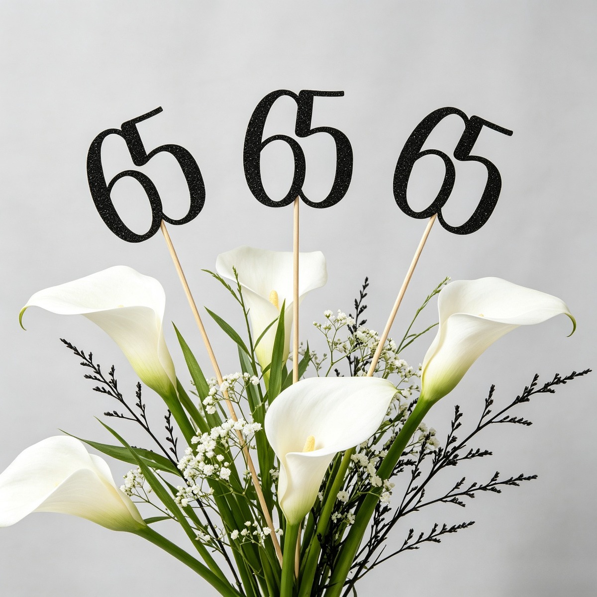 Black Glitter 65th Birthday Ce - đánh giá và giá Centerpiece Stick