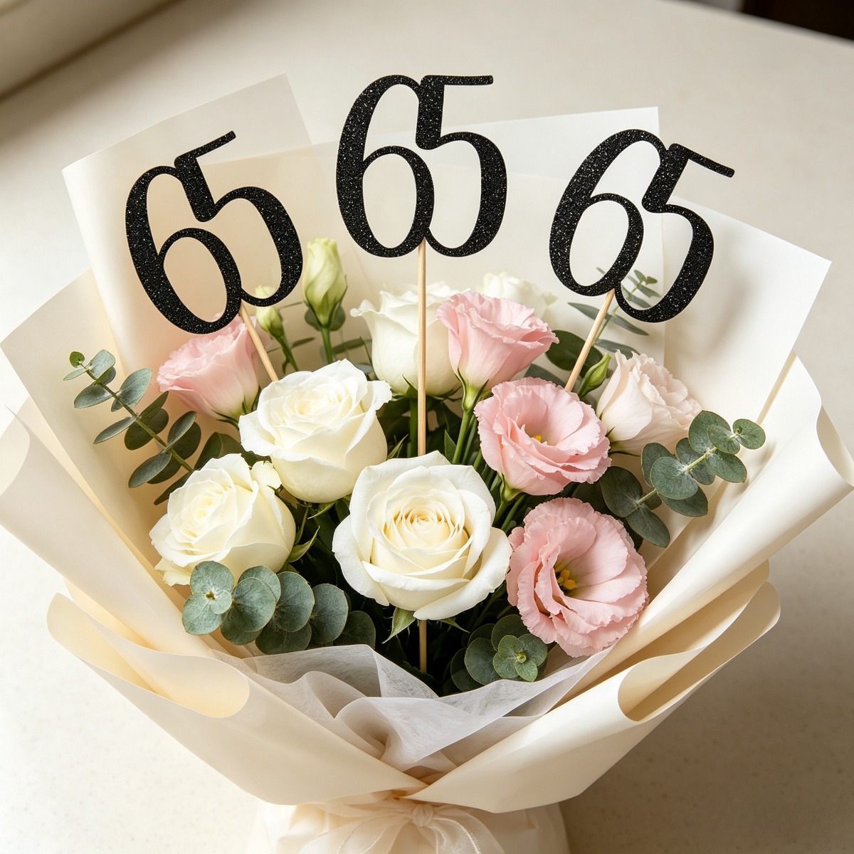 Black Glitter 65th Birthday Ce - đánh giá và giá Centerpiece Stick