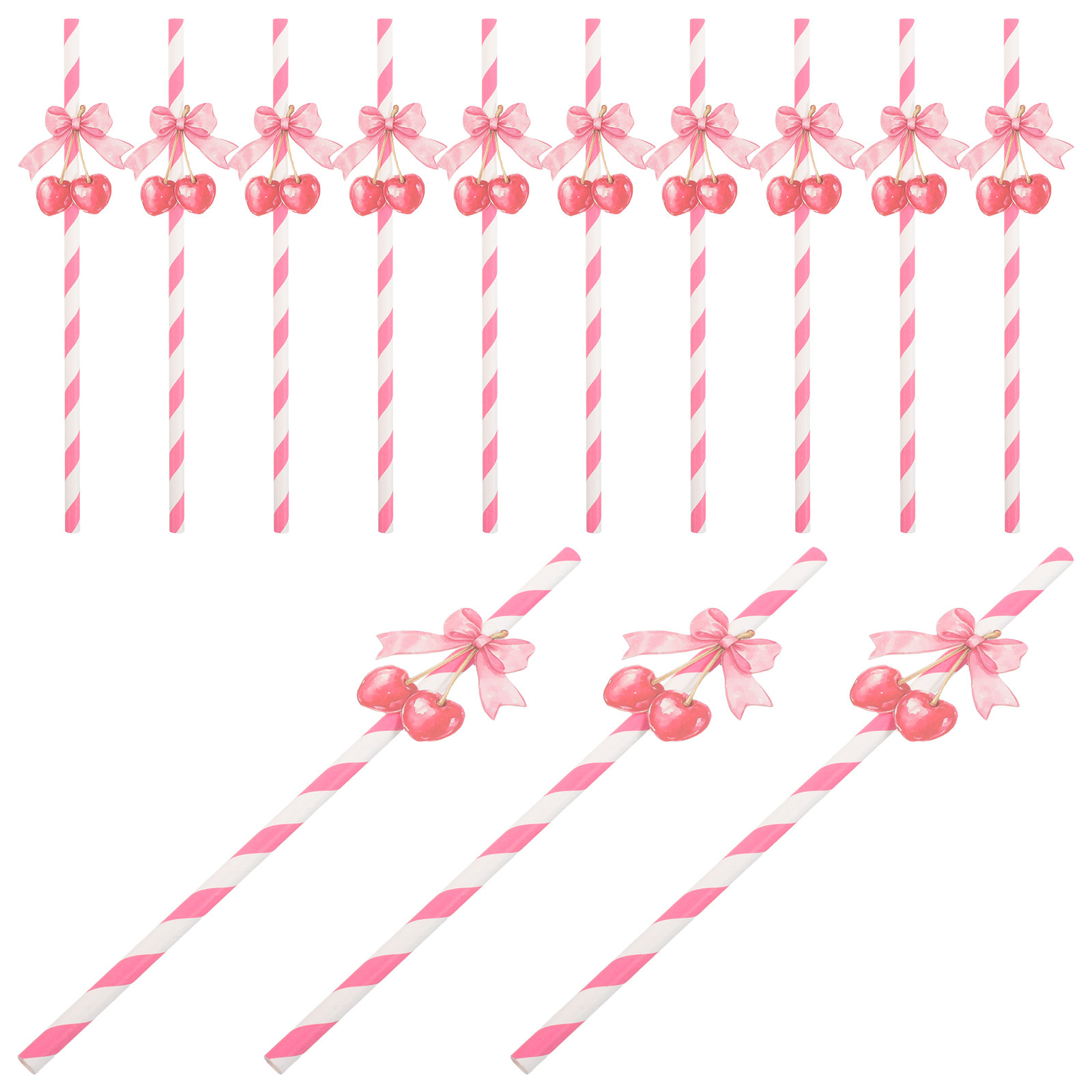 50Pcs Cherry Themed Paper Stra - đánh giá và giá Paper Straw Color