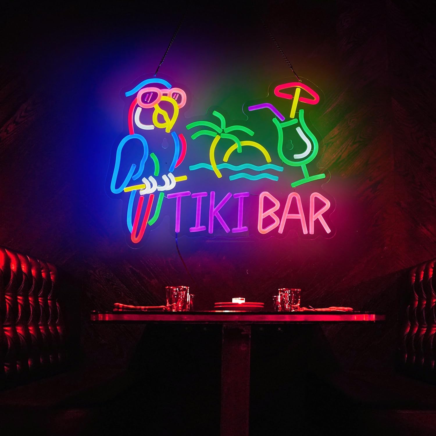 Tiki Bar Parrot Palm Tree Neon - đánh giá và giá Neon Sign Party