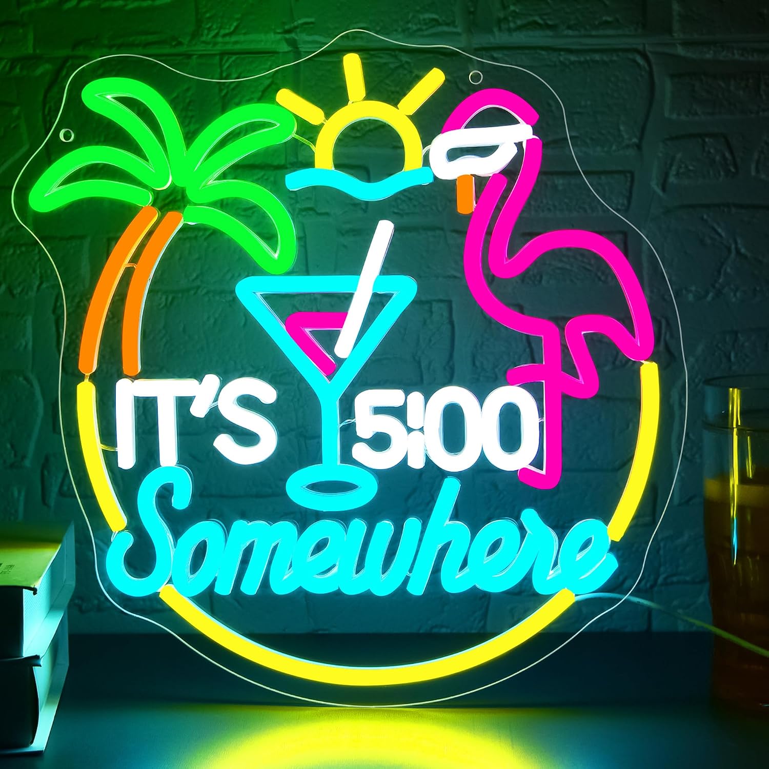 Tiki Bar Parrot Palm Tree Neon - đánh giá và giá Neon Sign Party